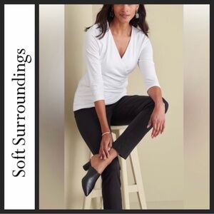 NWT Soft Surroundings Tall Pull On Washed Black Weekend Pants